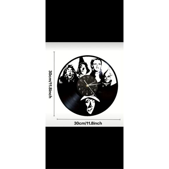 Wizard of Oz black metal clock aprox 12” in diameter - Picture 3 of 9